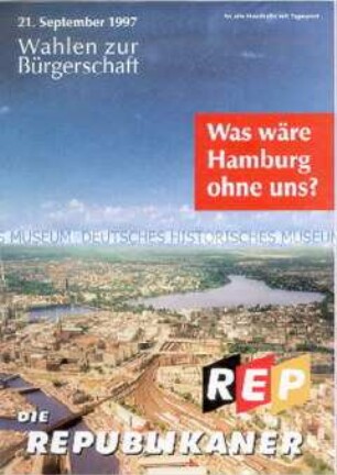 Propagandaschrift der Republikaner zum Hamburger Bürgerschaftswahl 1997