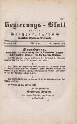 Nr. 29 : 21. Oktober 1848
