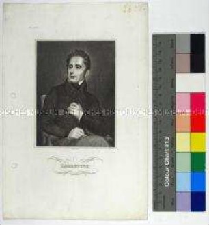Porträt des französischen Lyrikers und Politikers Alphonse de Lamartine - Blatt Nr. 1011 aus Meyers Conversationslexikon