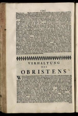 Verhaltung Des Obristens. - Observation ...
