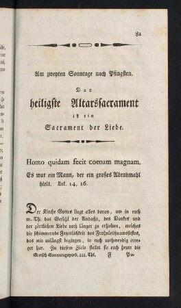 81-104, Am zweyten Sonntage nach Pfingsten.