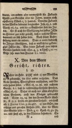 X. Von dem Worte Gericht, richten