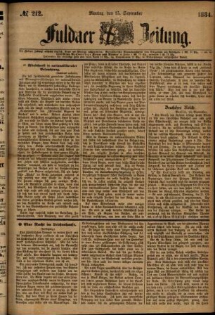 Ausgabe vom Montag, den 15. September 1884.