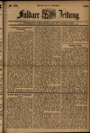 Ausgabe vom Montag, den 15. September 1884.