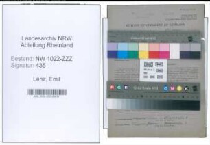 Entnazifizierung Emil Lenz , geb. 04.03.1908 (Maler)