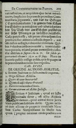 Cap. XVIII. De Origine Actionis Aedilitiae