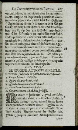 Cap. XVIII. De Origine Actionis Aedilitiae
