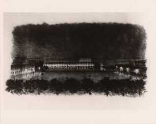 Staatstheater Kassel: Foto von Inv.Nr. 35802 (ohne Überschrift): Friedrichplatz Nachtansicht