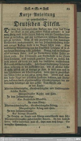 Kurze Anleitung zu gewöhnlichen Deutschen Titeln