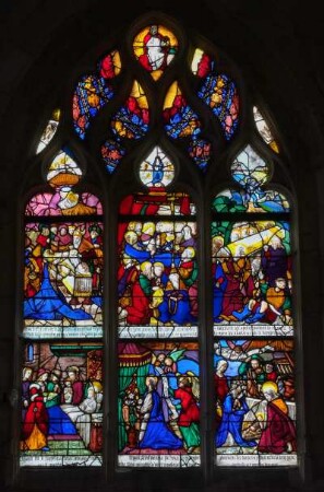 Frankreich. Haute Normandie. Seine Maritime. Villequier. Eglise. Dorfkirche. Glasfenster 16 Jahrhundert