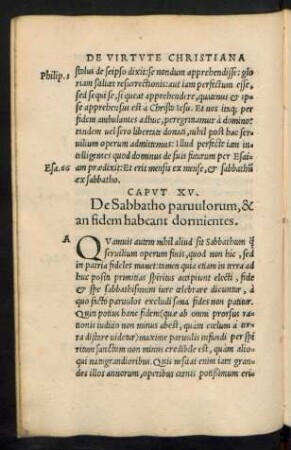 Caput XV. De Sabbatho parvulorum, & an fidem habeant dormientes.