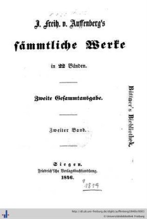Die Bartholomäus-Nacht / Die Flibustier: J. Freih. v. Auffenberg's sämmtliche Werke: in 22 Bänden