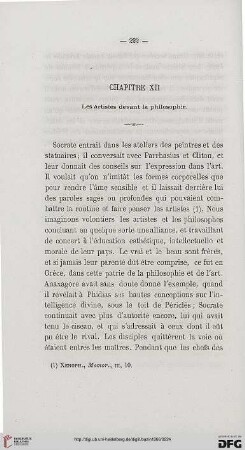Chapitre XII: Les artistes devant la philosophie