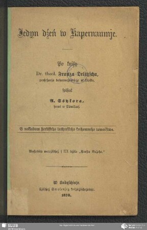 Jedyn dźeń w Kapernaumje