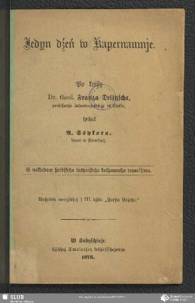 Jedyn dźeń w Kapernaumje
