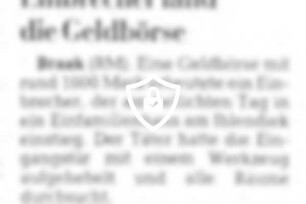 Einbrecher fand die Geldbörse