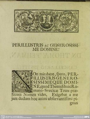 Perillustris ac Generosissime Domine!