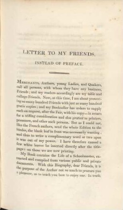 Letter to my friends, instead of preface