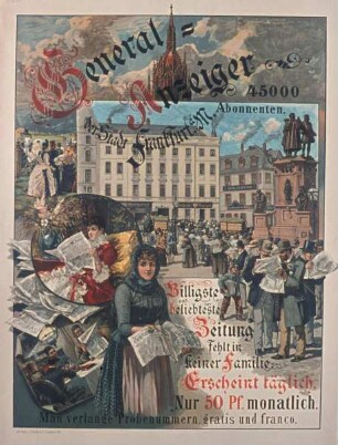 Werbeplakat für den Generalanzeiger der Stadt