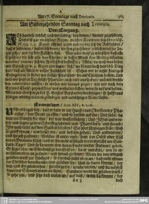 Am Siebenzehenden Sonntag nach Trinitatis