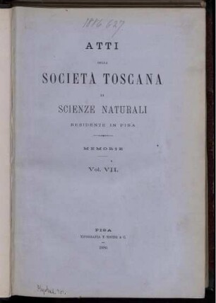 7: Atti della Società Toscana di Scienze Naturali
