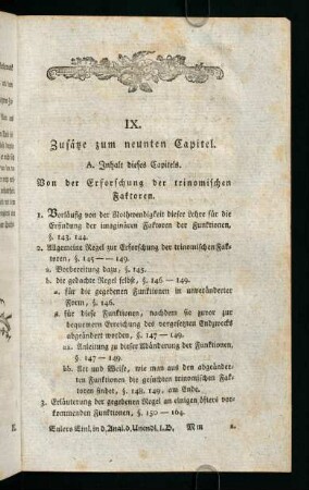 545-551, IX. Zusätze zum neunten Capitel.