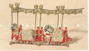 Zinnfiguren Festumzug "Tag der Deutschen Kunst": Baldachin-Träger mit Pferden