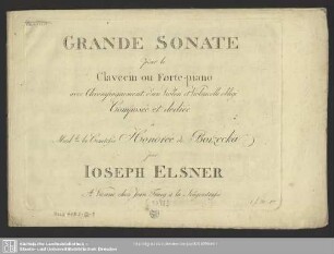 Grande Sonate pour le Clavecin ou Forte-piano avec Accompagnement d'un Violon et Violoncelle obligé