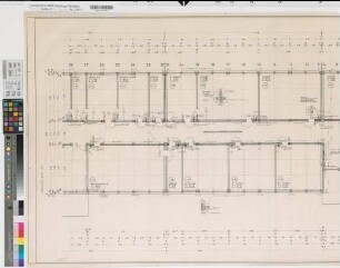 Soest (Soest) 2. Erweiterung des Archigymnasiums Grundriß 1. Obergeschoß 1. Teil 1976 1 : 50 74 x 145 Zeichnung Staatshochbauamt Soest
