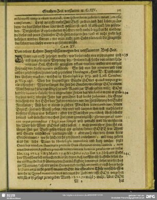 Cap. XV. Von reiner Lehrer Zeugnüssen wegen der versäumten Buß-Zeit