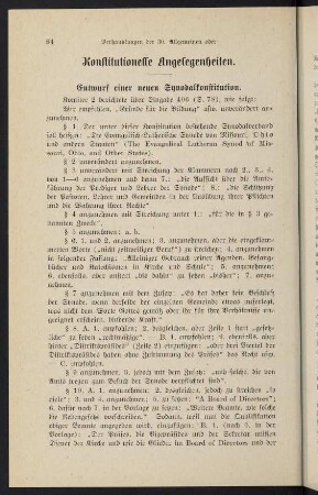 84-96, Konstitutionelle Angelegenheiten