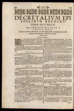 Decretalium Epistolarum Gregorii Liber Secundus.