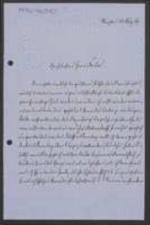 Brief von Paul Günther Lorentz an Unbekannt