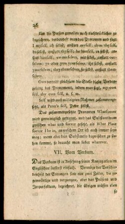 VII. Vom Verbum.
