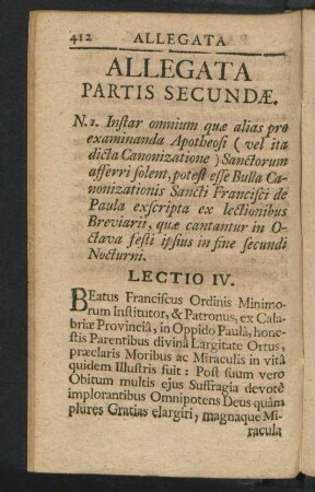 Allegata Partis Secundae