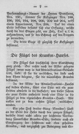 Die Flügel des Kranken-Hauses.
