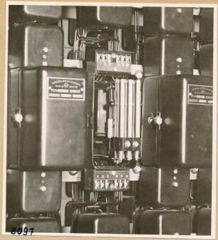 Fernsteuerung poln.Staatsbahn, Teilansicht Schrank; Foto 1953