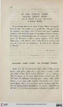 7: Scarabeo sardo egizio con lettere fenicie