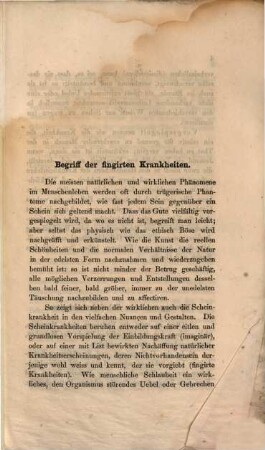 Über fingirte Krankheiten
