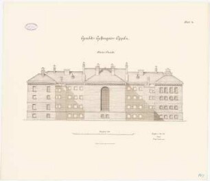 Gerichtsgefängnis, Oppeln: Aufriss Rückansicht 1:100