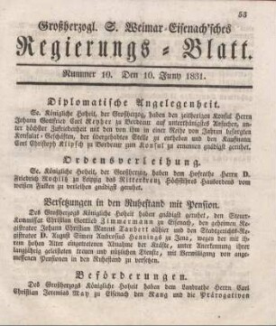 Nr. 10 : 10. Juny 1831