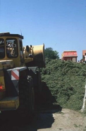 Fotografie: Silageernte, Flachsilo, Walzen