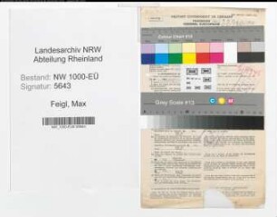Entnazifizierung Max Feigl, geb. 13.10.1902 (Postschaffner)