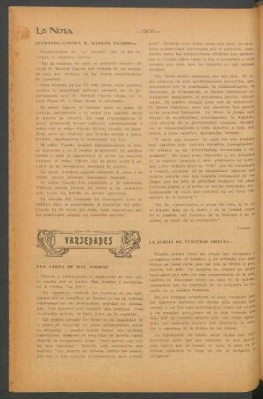 Variedades : Una carta de Max Nordau [y] La forma de nuestras orejas