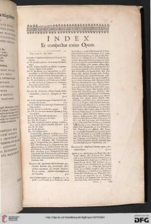 Index et conspectus totius operis