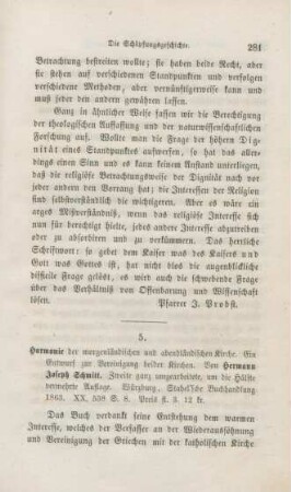 281-290 [Rezension] Schmitt, Hermann Joseph, Harmonie der morgenländischen und abendländischen Kirche