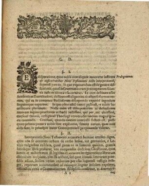 Dispvtatio Philologica De Difficvltate Interpretationis Grammaticae Novi Testamenti
