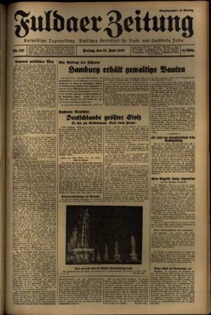 Erste Ausgabe vom Freitag, den 11. Juni 1937.
