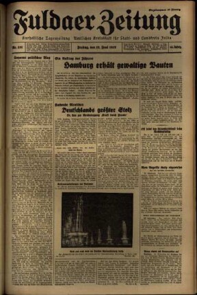 Erste Ausgabe vom Freitag, den 11. Juni 1937.