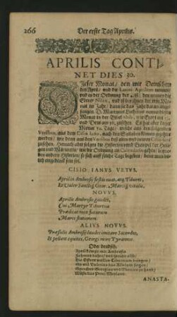 Aprilis Continet Dies 30.